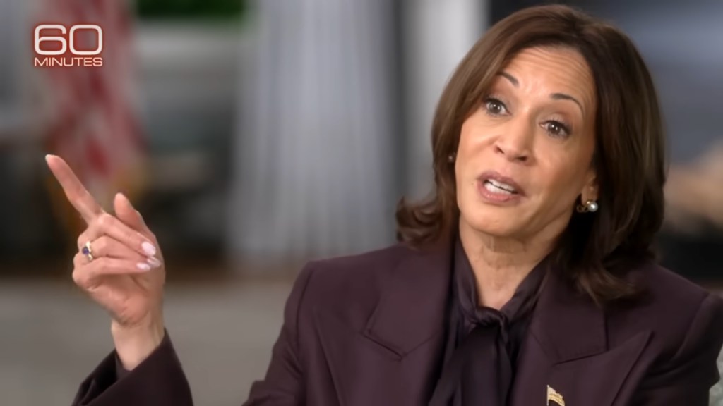 Kamala Harris during the 60 Minutes interview.